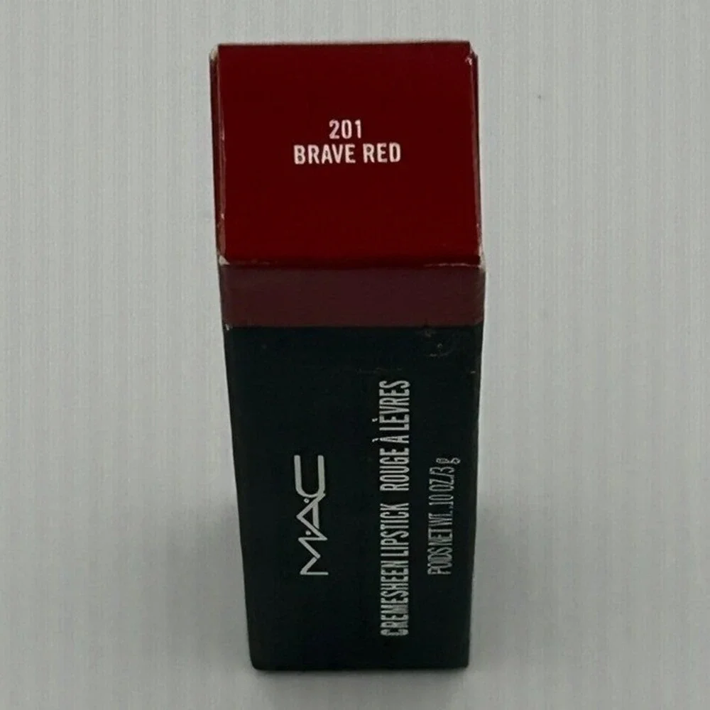 MAC Cremesheen Lipstick Brave Red 201 High-Shine‎ Lip Color 0.10 oz